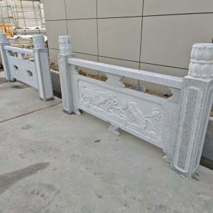 铁岭芝麻白河道栏杆 石材栏杆