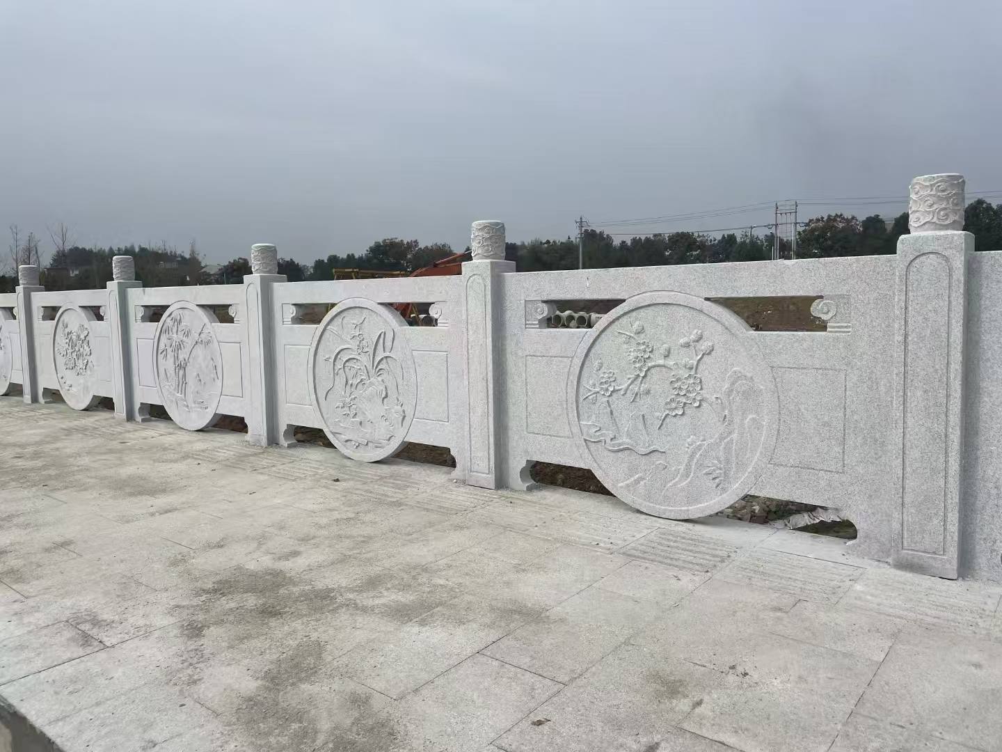 铁岭芝麻白河道栏杆 石材栏杆